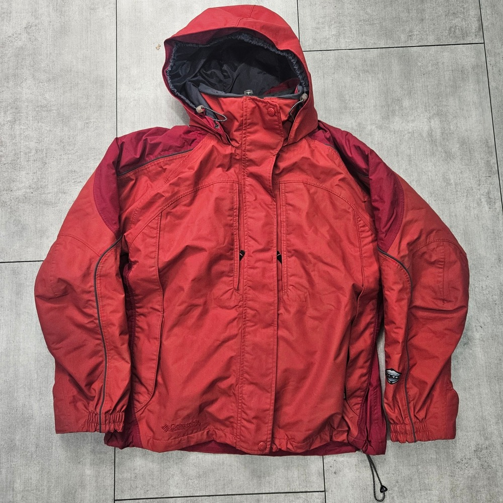 Columbia Womens XL Interchange 3-in-1 Omni-Tech Jacket Red Waterproof Insulated